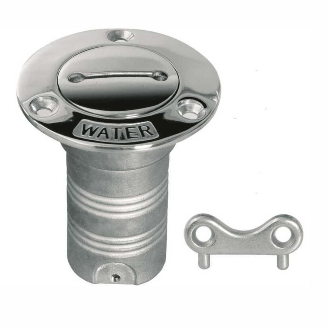 Tappo imbarco acqua in acciaio inox lucido Ø 50mm con chiavetta di apertura inclusa | Onautica