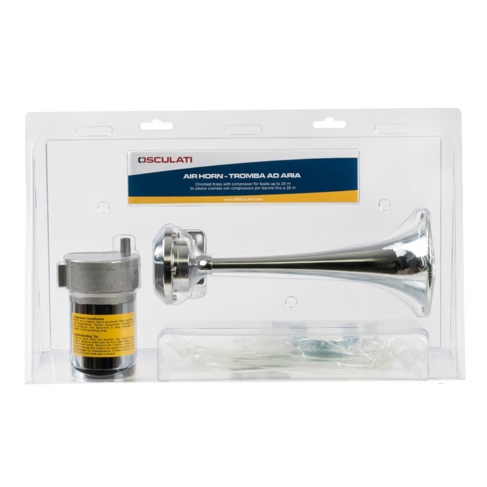 Tromba con Compressore in Ottone Cromato - Regolamentare Fino a 20 Metri