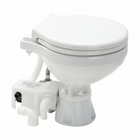 WC elettrico Silent Compact 12V bianco con pompa laterale grigia e sedile chiuso | Onautica