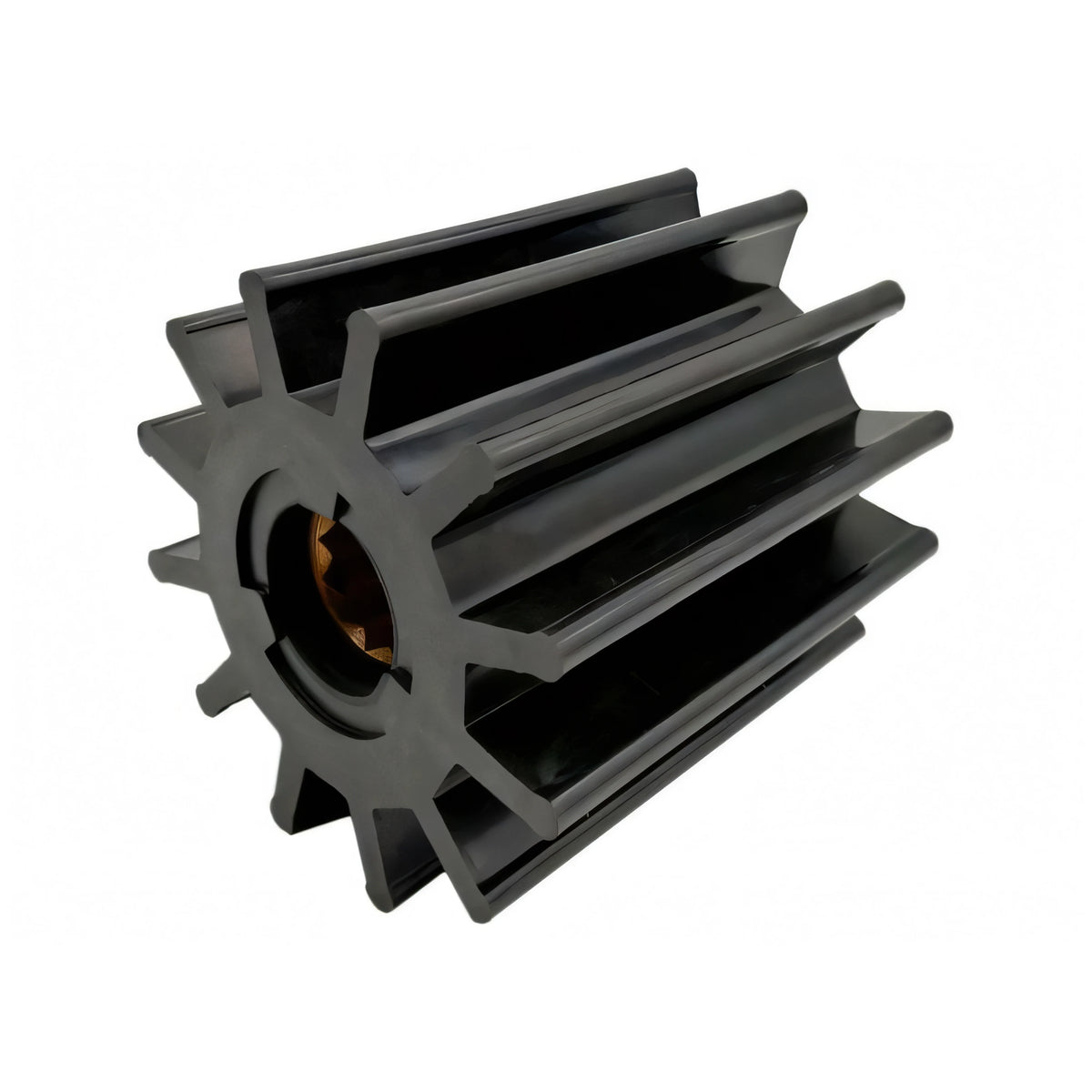 Girante Jabsco 17938-0001B in gomma nera con mozzo scanalato in ottone