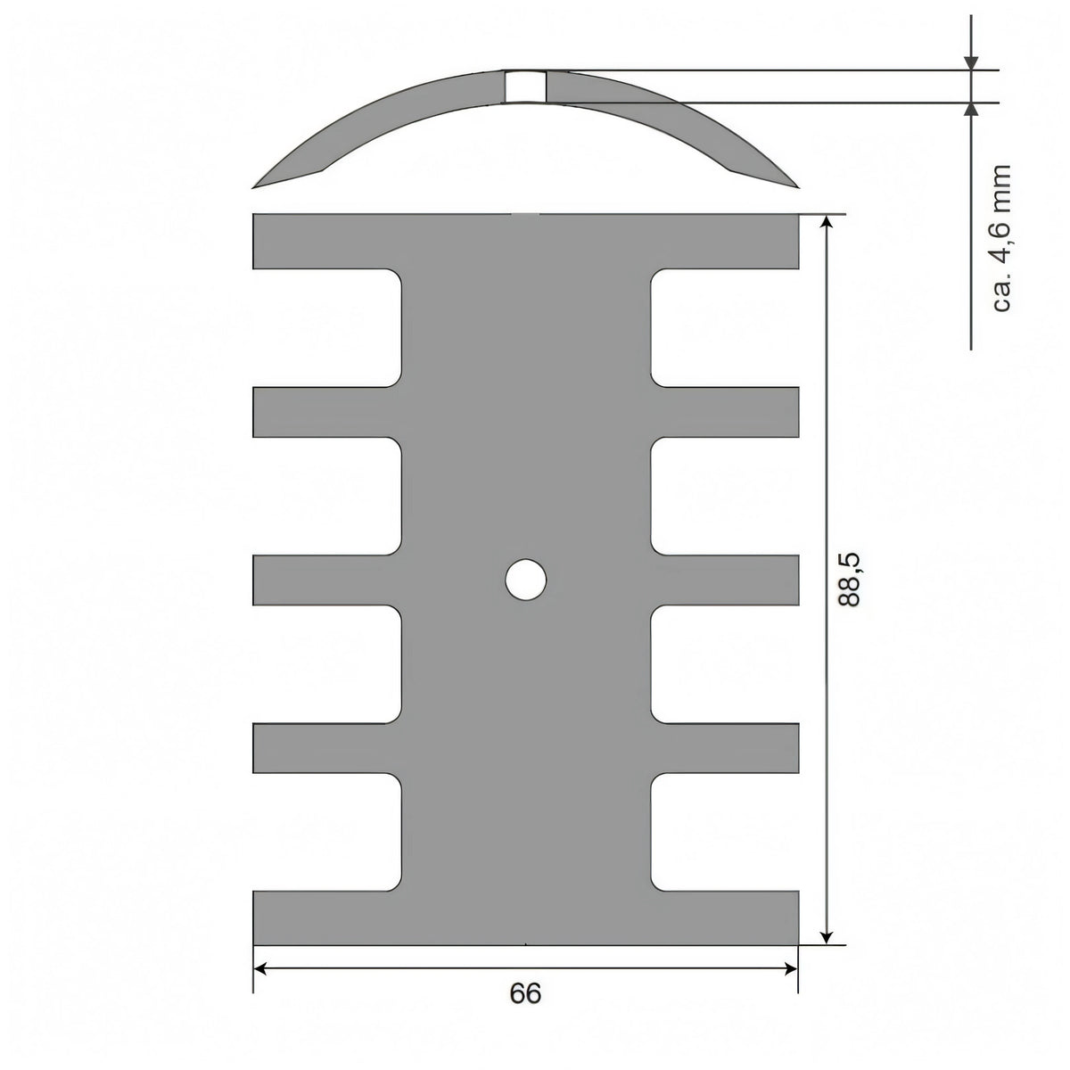 Disegno tecnico quotato della camma Jabsco 22268B