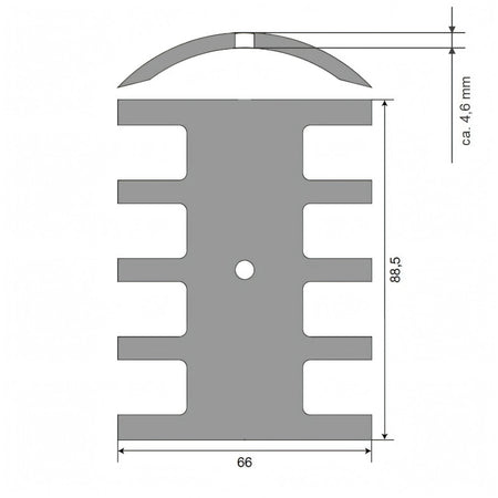Disegno tecnico quotato della camma Jabsco 22268B