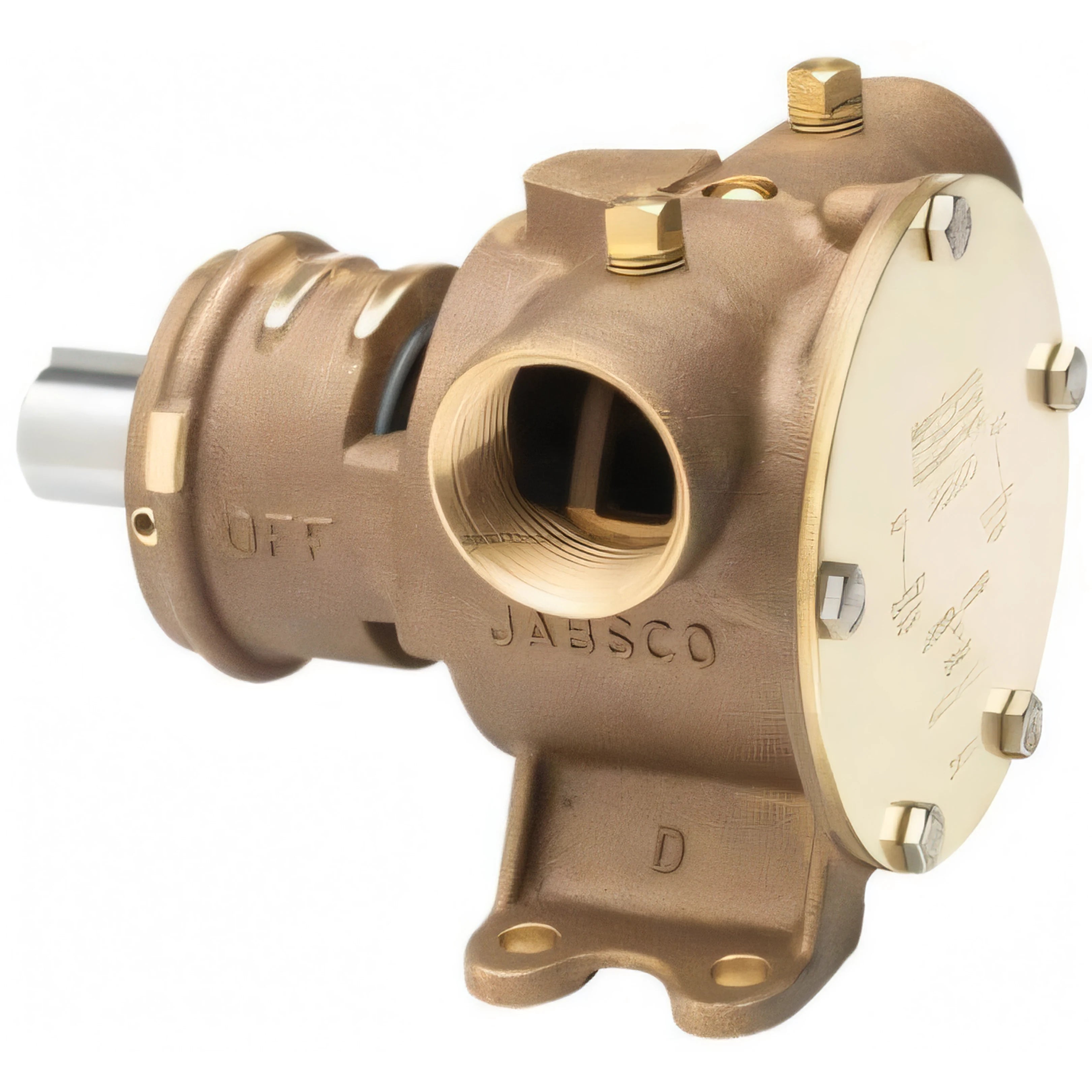 Pompa di raffreddamento Jabsco in bronzo con girante in neoprene