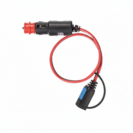 Gamma di cavetti e connettori originali Victron per caricabatterie BlueSmart IP65: occhielli M6, presa accendisigari e pinze professionali. accendisigari