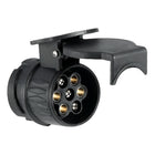 Adattatore carrello da 13 a 7 poli 12V in ABS nero con particolari in ottone cromato per rimorchi portabarche