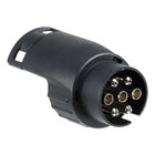 Adattatore carrello da 7 a 13 poli 12V in ABS nero con particolari in ottone cromato per rimorchi portabarche