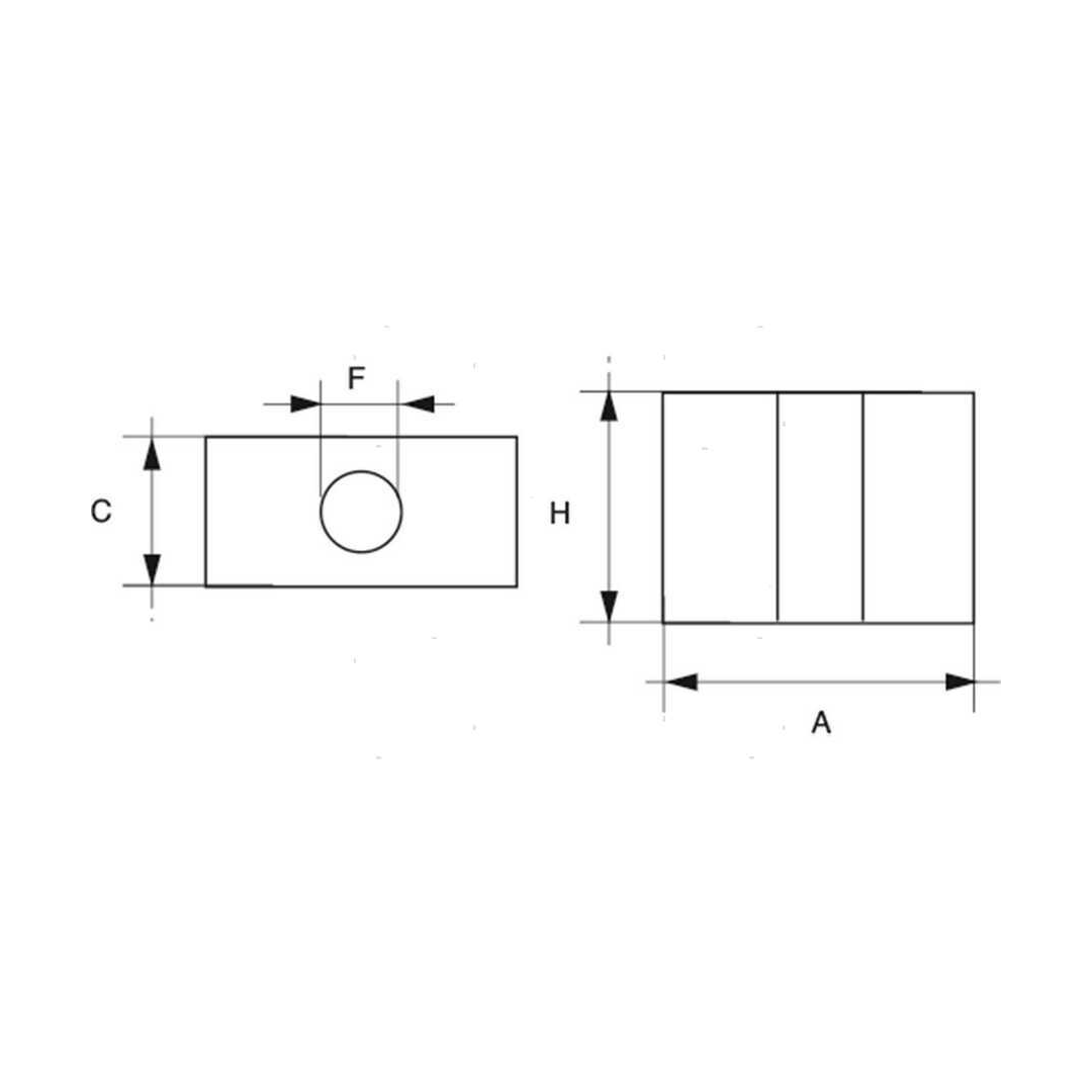 Anodo sacrificale a blocchetto (cubo) in zinco per motori fuoribordo Johnson Evinrude V4 e V6.