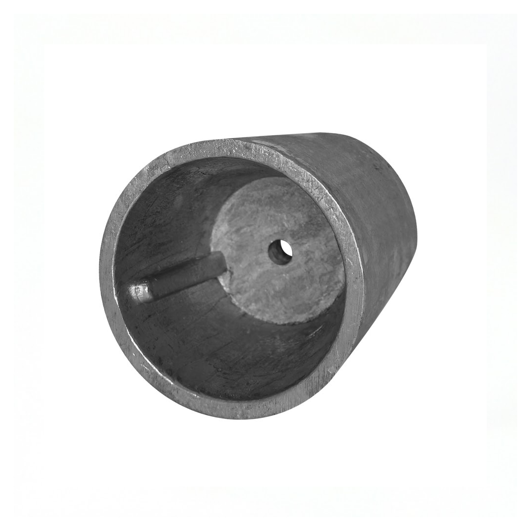 Anodo sacrificale a ogiva in zinco con innesto cilindrico per assi portaelica tipo Reggiani.