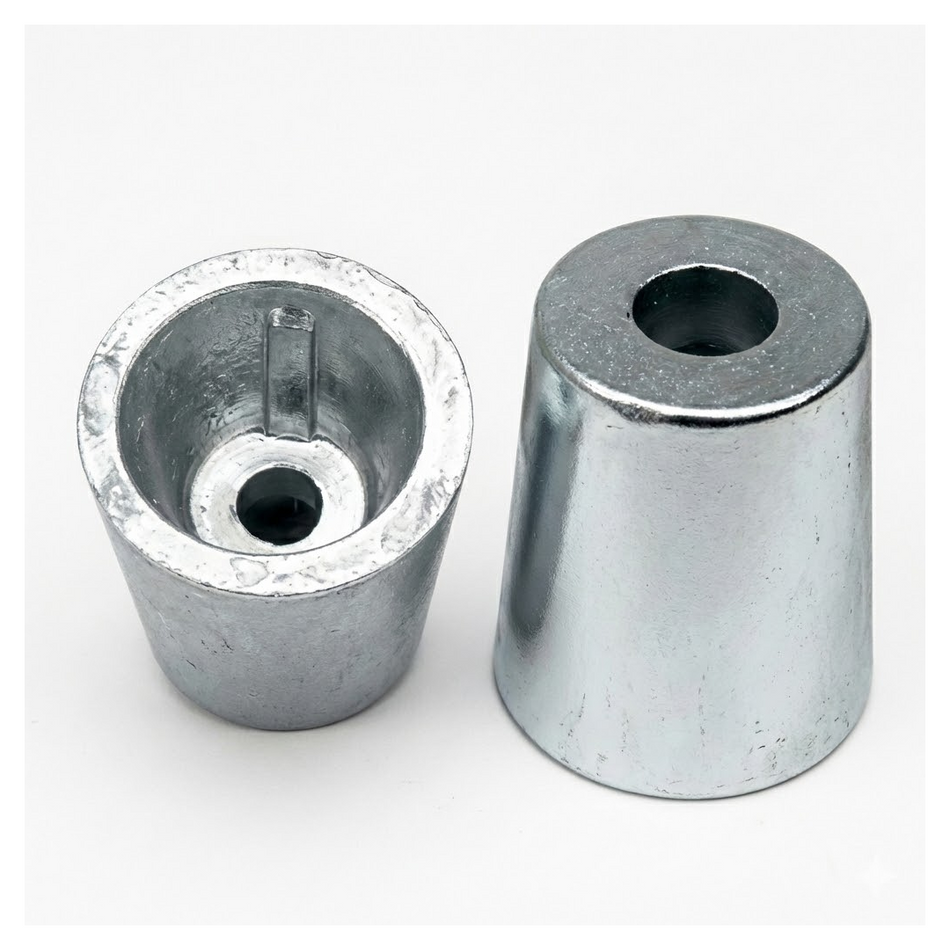 Anodo sacrificale a ogiva in zinco per dado elica linea d'asse barche Beneteau.