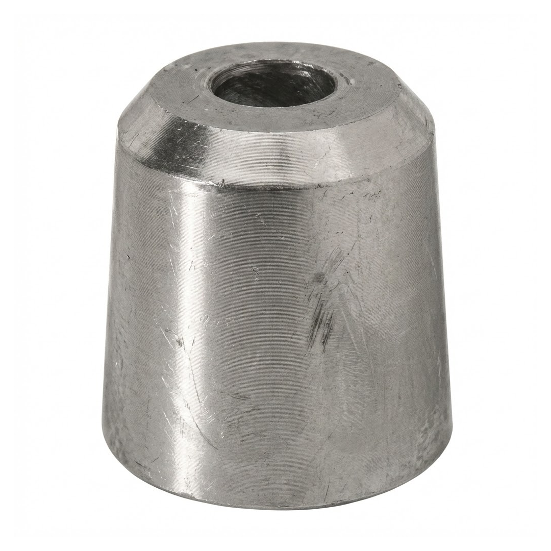 Anodo sacrificale a ogiva in zinco con innesto cilindrico per assi portaelica tipo Reggiani.