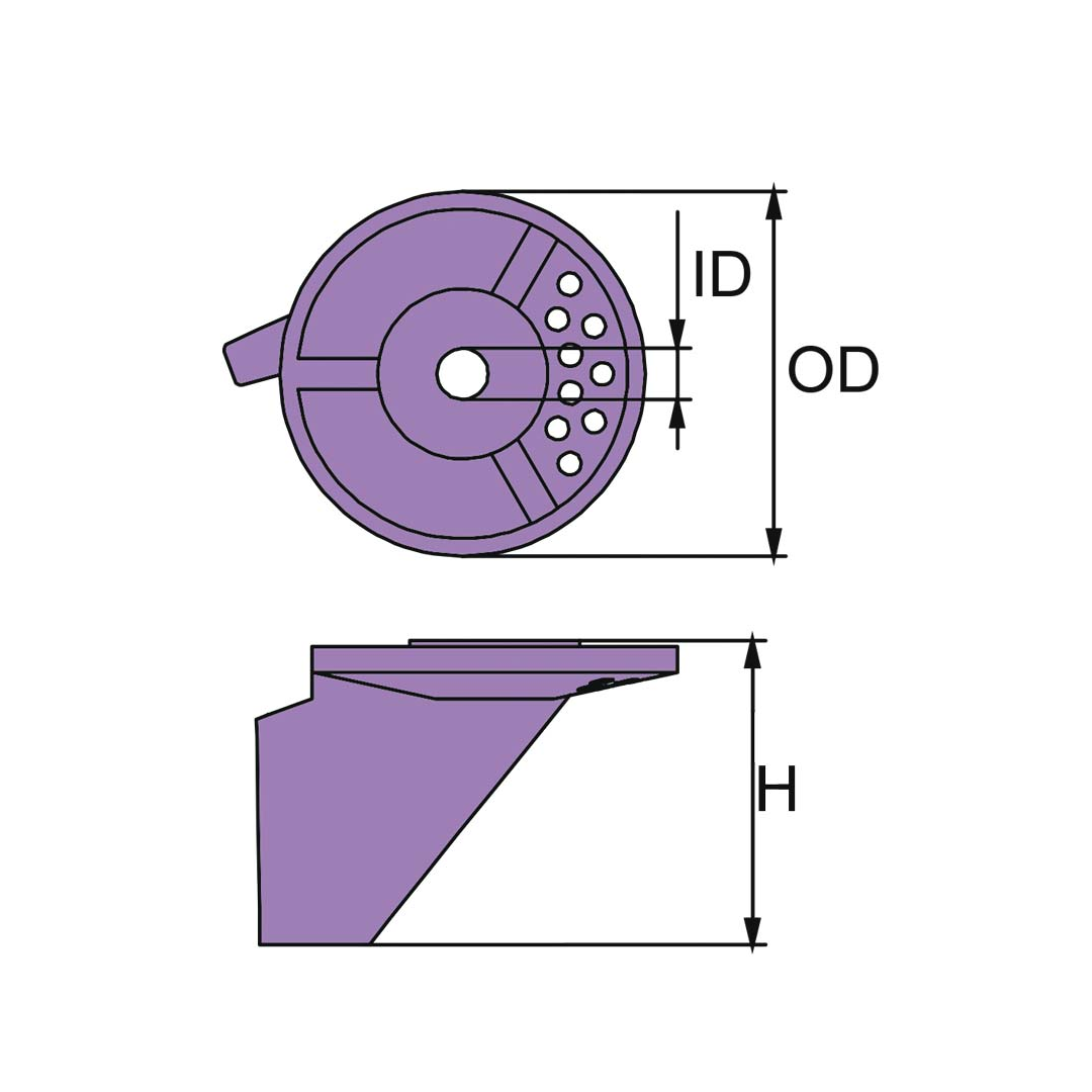 Anodo pinna di compensazione rotonda in alluminio per motori fuoribordo Suzuki 55-65 cavalli.