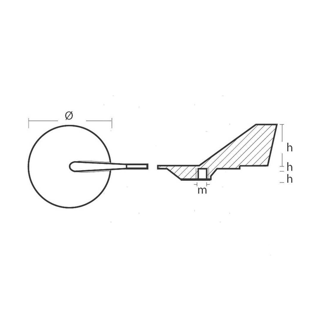 Anodo pinna di compensazione in alluminio per motori fuoribordo Yamaha F40-F50 e 2 tempi 40-90 HP.
