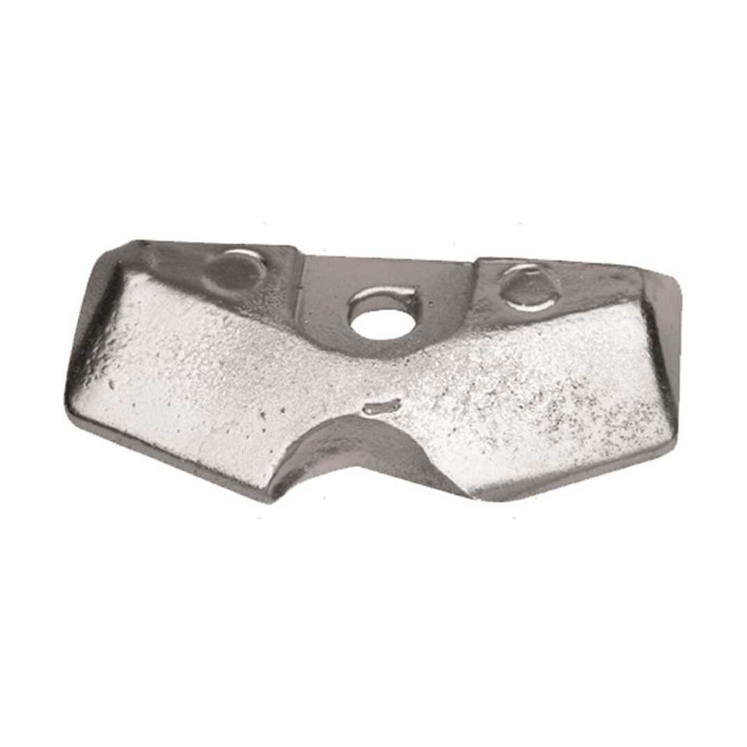Anodo a placca rettangolare in alluminio per protezione piede piccoli motori fuoribordo Yamaha 2.5-6 cavalli.