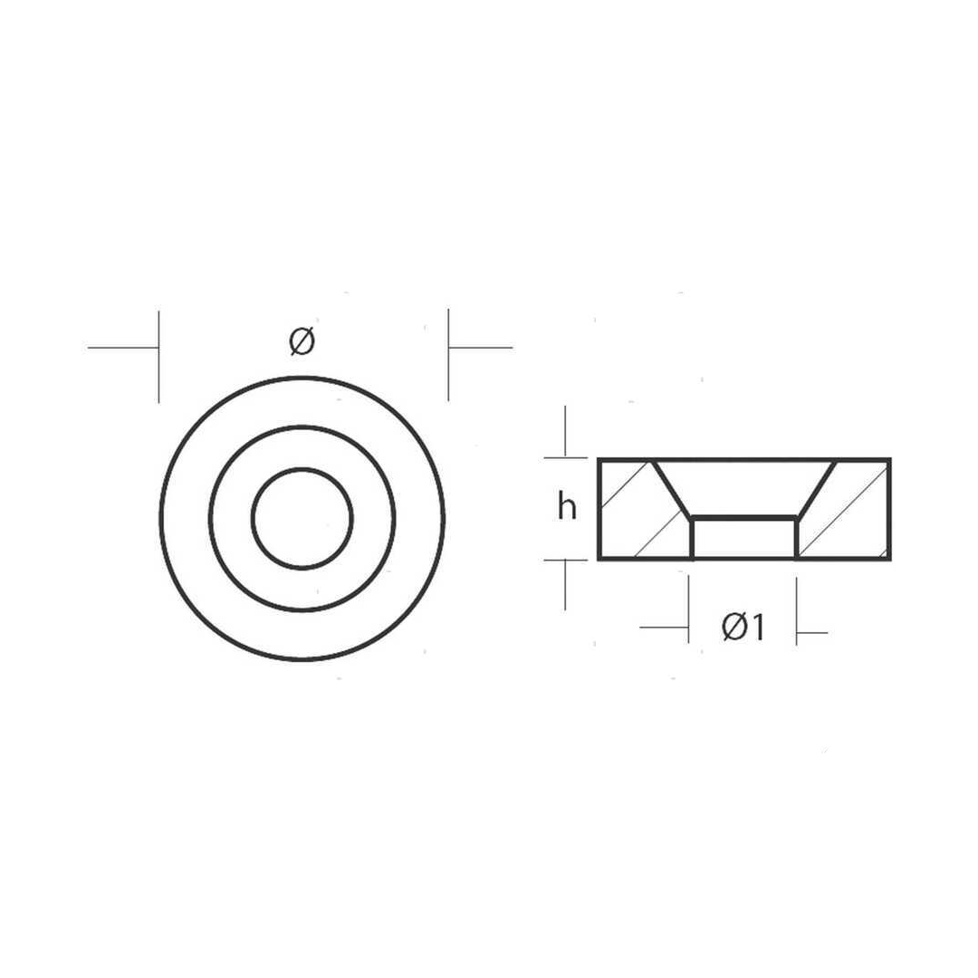 Anodo sacrificale a rondella in alluminio per piccoli motori fuoribordo Suzuki 2 tempi 4-8 cavalli.