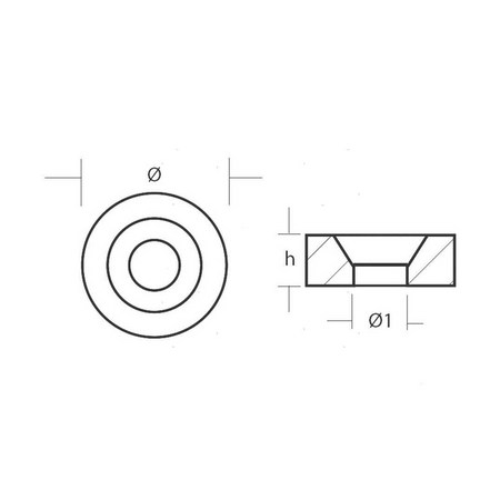 Anodo sacrificale a rondella in alluminio per piccoli motori fuoribordo Suzuki 2 tempi 4-8 cavalli.