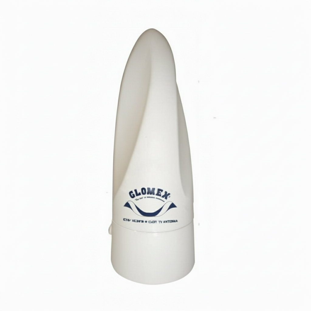 Antenna omnidirezionale compatta Glomex Avior VT300 per TV e Radio FM nautica.