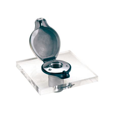 Dispositivo antifurto universale in acciaio inox AISI 316 per tappo imbarco carburante Diesel.