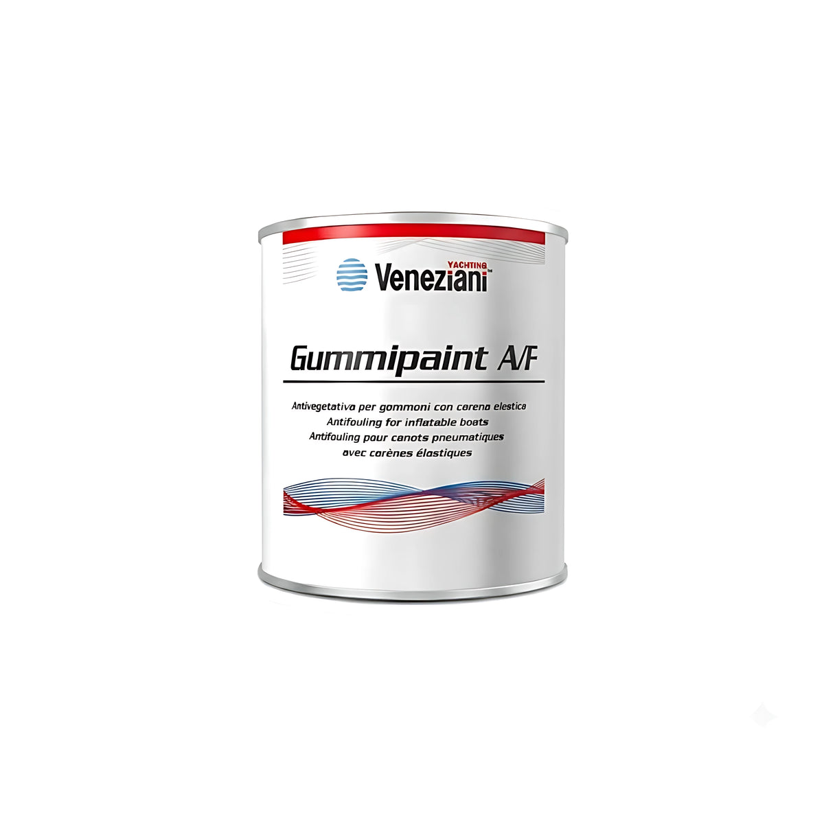 Barattolo di antivegetativa elastica Veneziani Gummipaint specifica per gommoni in neoprene e PVC.