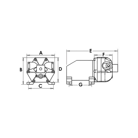 Autoclave autoaspirante Europump 8 12V con filtro e raccordi a scatto rapidi.