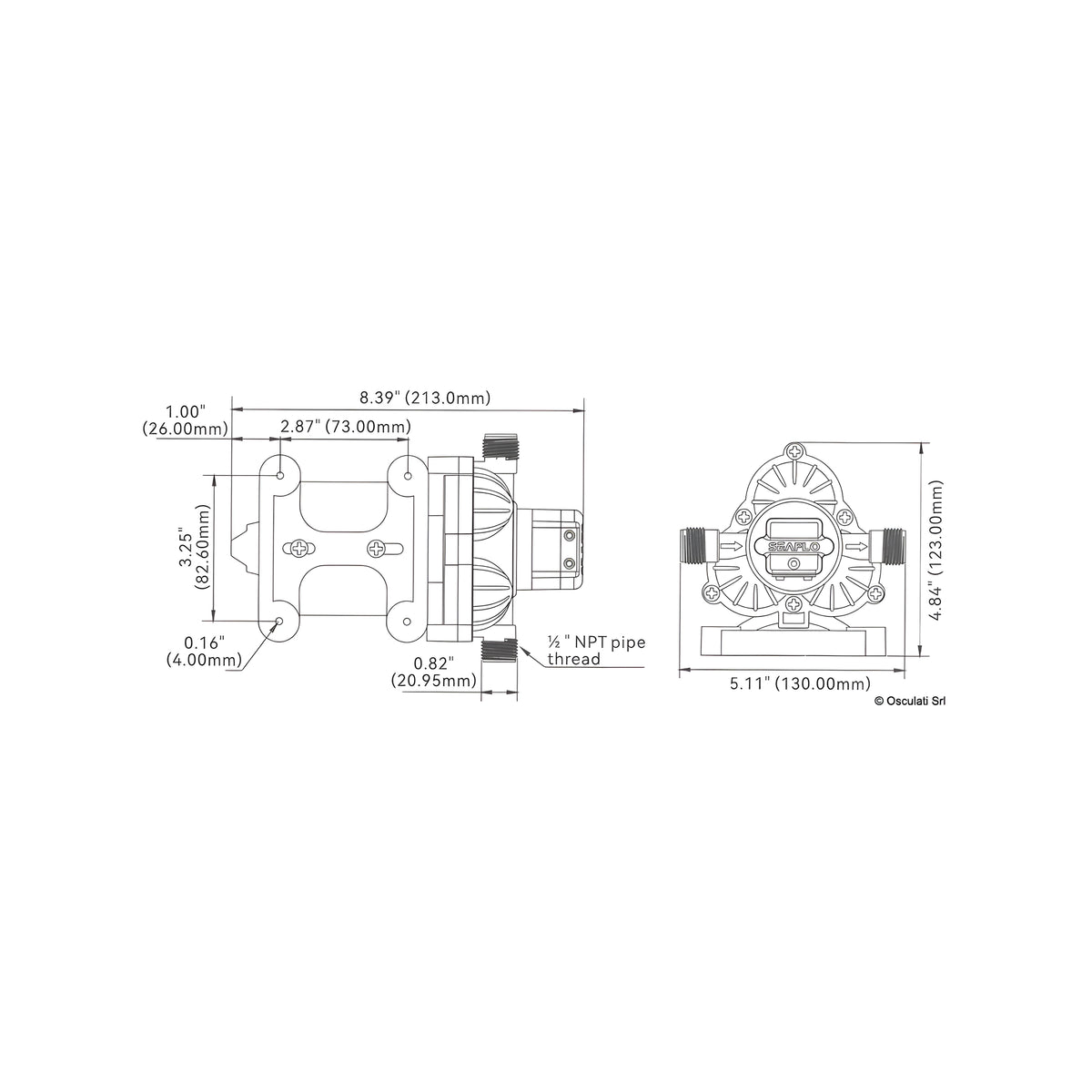 Autoclave SuperFlow 12V 3 valvole con filtro e raccordi inclusi.