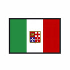 Bandiera Italia della Marina Mercantile Osculati in poliestere, tricolore verde bianco rosso con lo stemma delle quattro Repubbliche Marinare al centro.