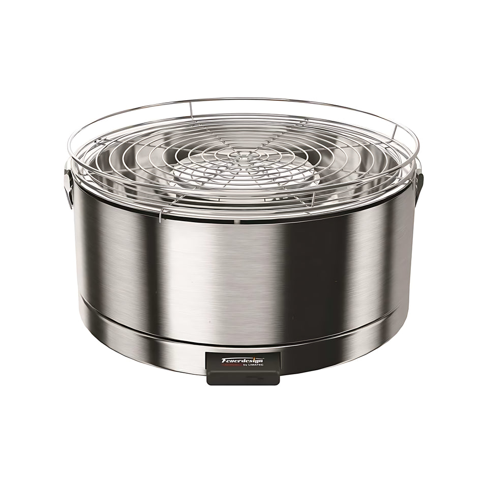 Barbecue a carbonella portatile Feuerdesign Mayon rotondo in acciaio inox con ventola