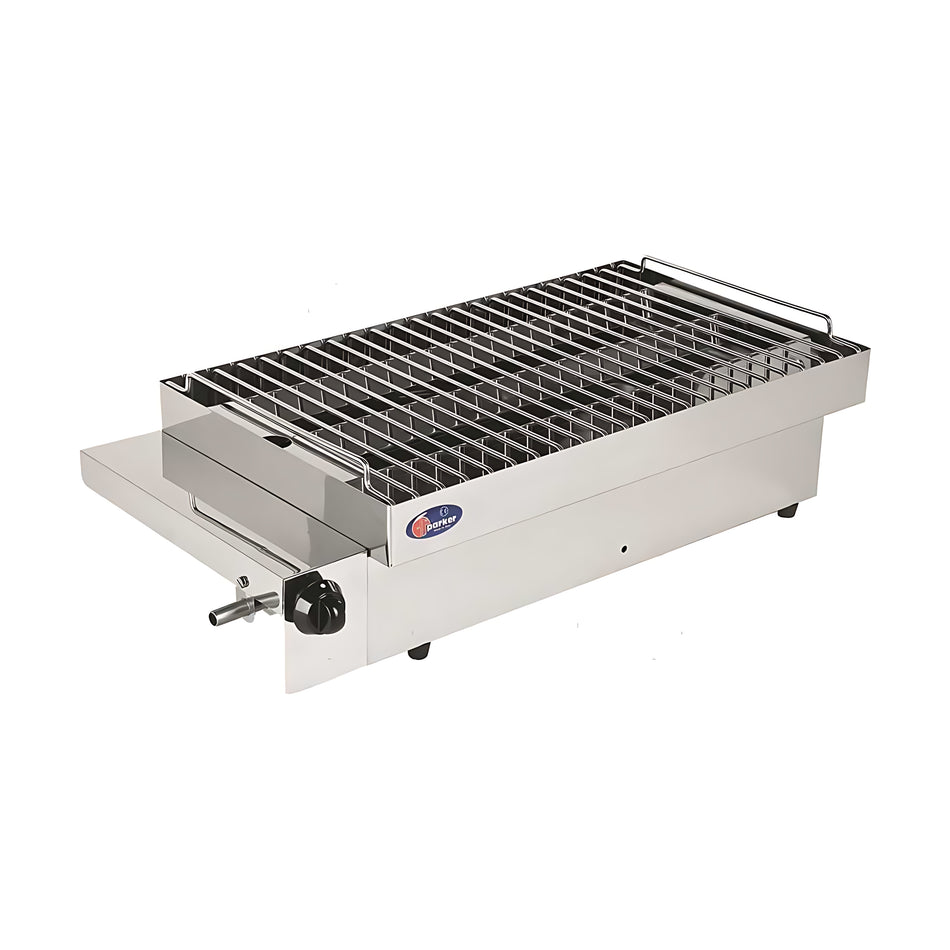 Barbecue a gas nautico Parker Solenautic in acciaio inox 18/8 con griglia vista dall'alto