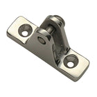 Basetta piana modello BP in acciaio inox AISI 316 lucidato per il fissaggio di tendalini e capottine nautiche, dimensioni 57x17 mm.