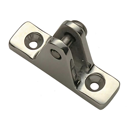 Basetta piana modello BP in acciaio inox AISI 316 lucidato per il fissaggio di tendalini e capottine nautiche, dimensioni 57x17 mm.