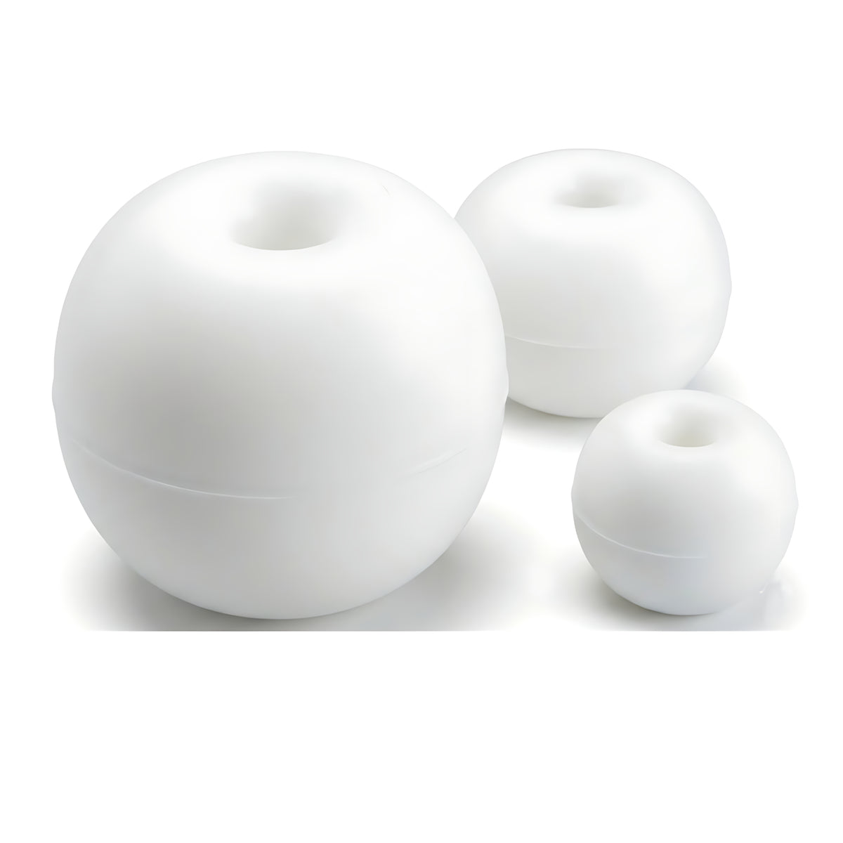 Boa in polietilene con foro passante colore bianco, disponibile in diametro 17 cm e 26 cm