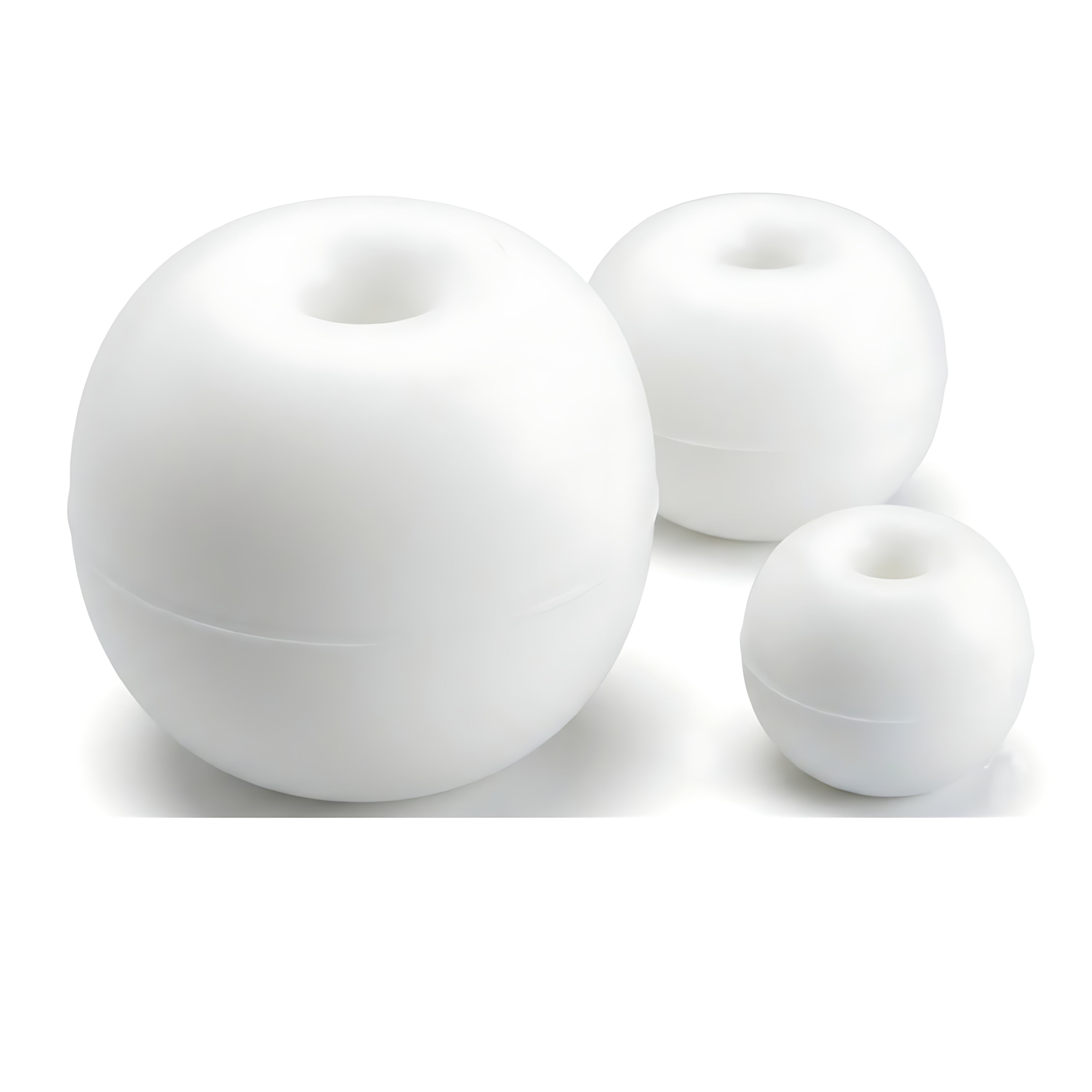 Boa in polietilene con foro passante colore bianco, disponibile in diametro 17 cm e 26 cm