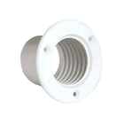 Boccola in plastica bianca per raccordare il tubo passaggio cavi motori fuoribordo al pozzetto dello scafo flangia 100 mm foro scafo 62 mm