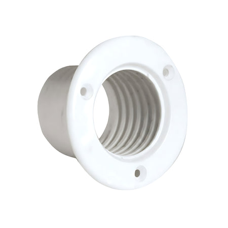 Boccola in plastica bianca per raccordare il tubo passaggio cavi motori fuoribordo al pozzetto dello scafo flangia 100 mm foro scafo 62 mm