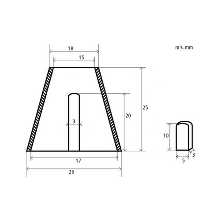 Boccola conica di riduzione in ottone lucido per adattare mozzi ruote timone da 25 mm a 19 mm.