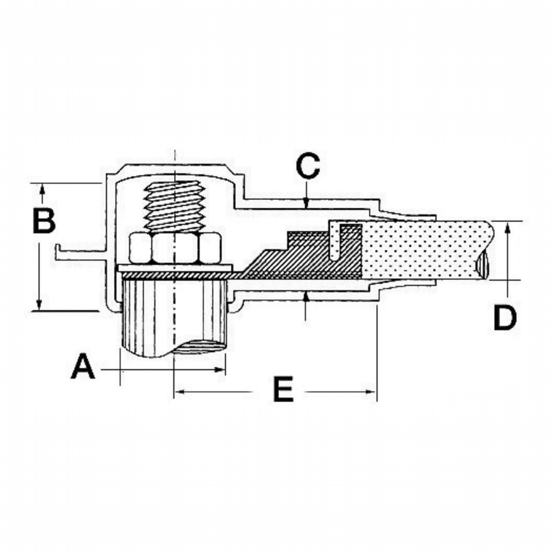 Cappucci isolanti in PVC morbido per protezione morsetti e cavi batteria nautici, disponibili in nero e rosso.
