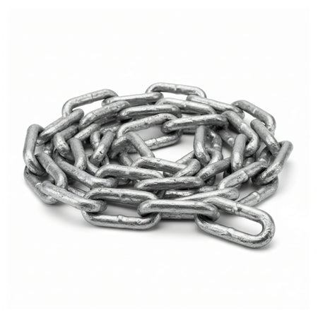 Catena genovese in acciaio zincato a fuoco, maglie rettangolari grigio metallizzato, arrotolata | Onautica