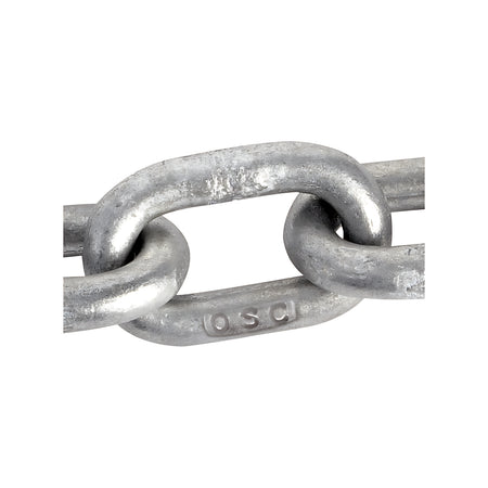 Catena calibrata zincata a fuoco 14 mm per salpa ancora e verricelli windlass disponibile in 50, 100 e 150 metri norma DIN766 ISO