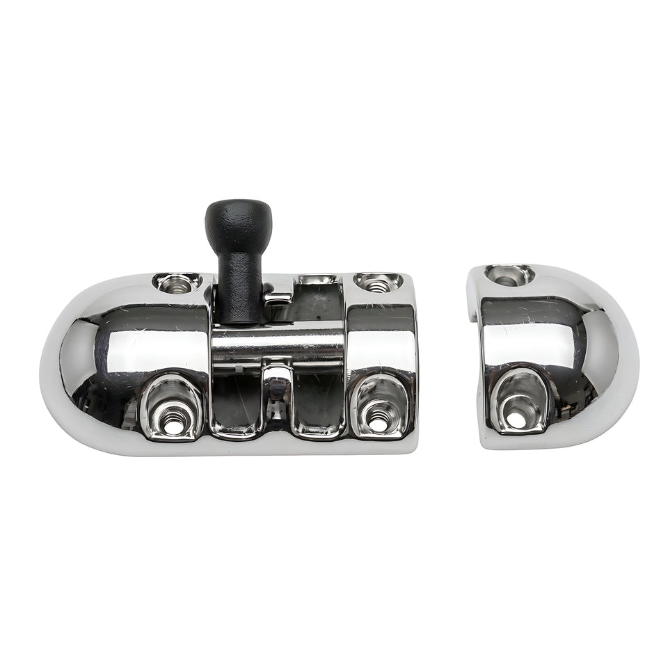 Catenacciolo nautico antivibrante in acciaio inox AISI 316 lucidato a specchio, dimensioni 85x30 mm per porte e mobili di barche.