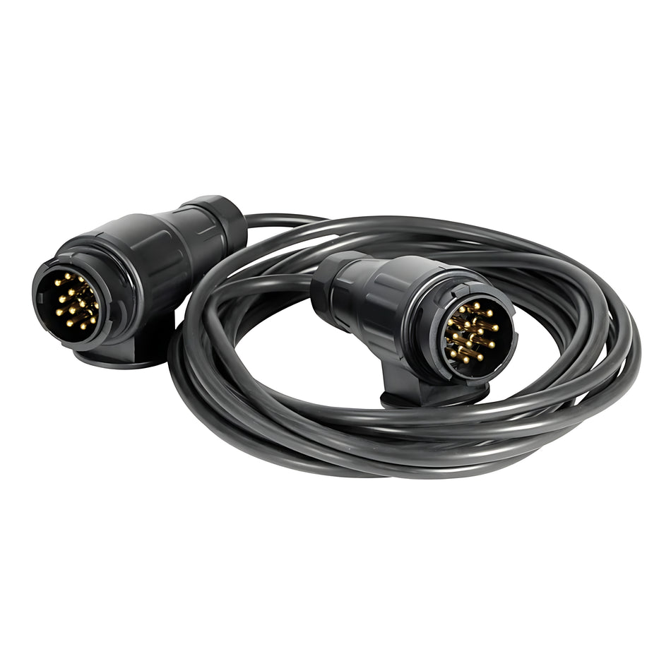 Cavo prolunga rimorchio 2 spine 13 poli 10 metri 12V con connessione europea impermeabile per carrelli portabarche