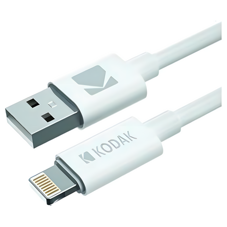 Cavo USB-A Lightning Kodak bianco 1 metro per ricarica e dati smartphone 10W | Onautica