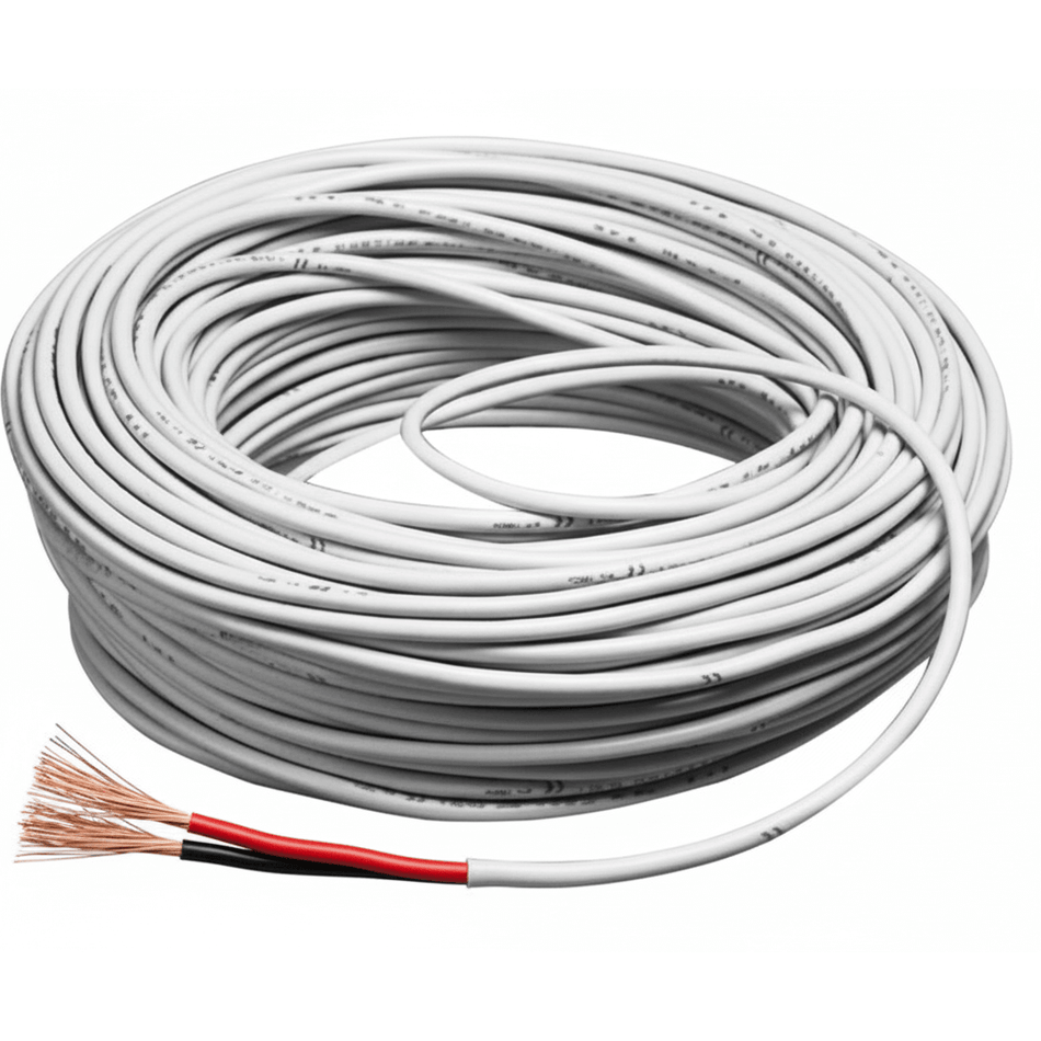 Rotolo cavo elettrico bipolare marino 2x1,5mm² bianco, conduttori in rame con isolamento rosso e nero | Onautica
