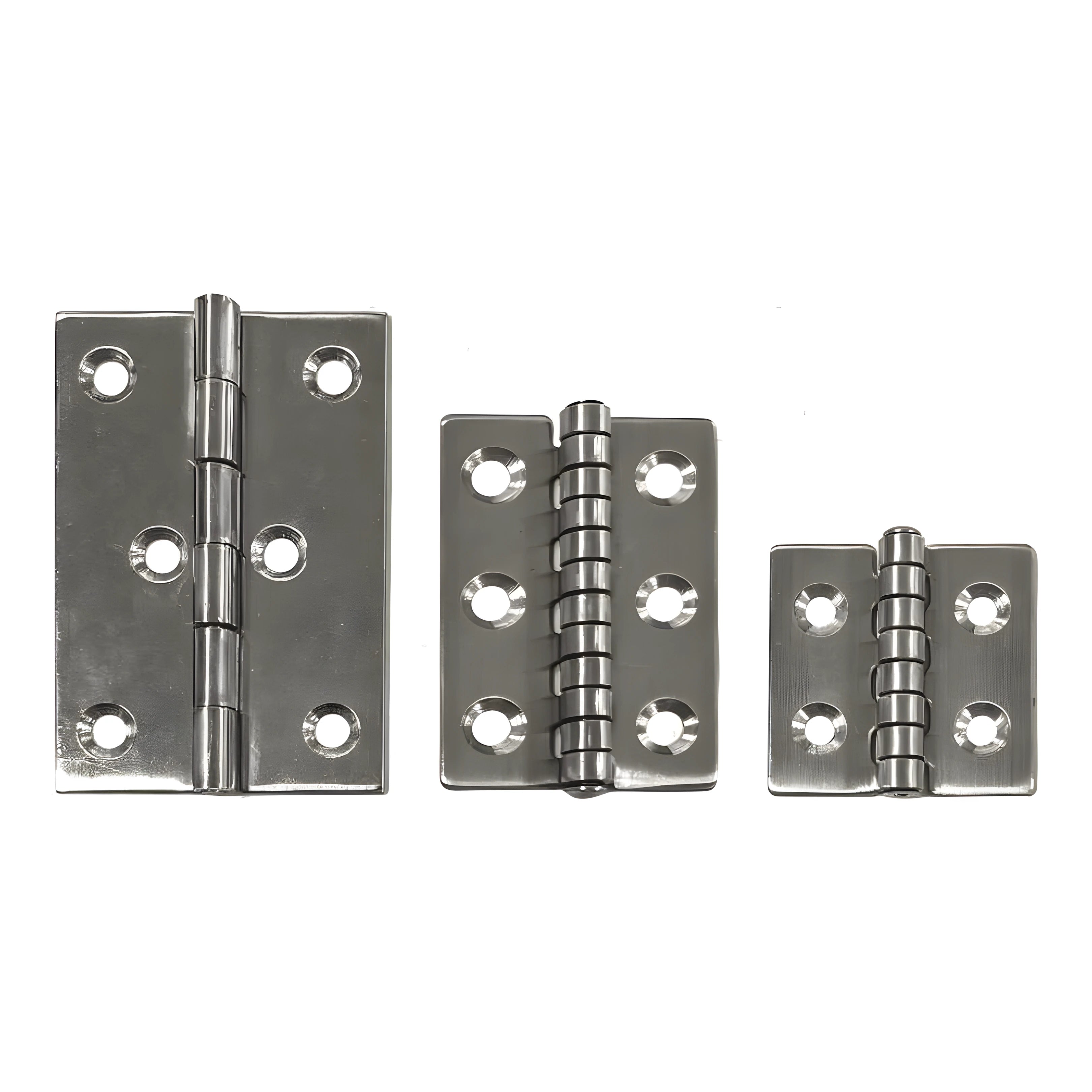 Cerniera a libro classica nautica in acciaio Inox 316, spessore 1,5 mm, per porte, sportelli e gavoni marini.