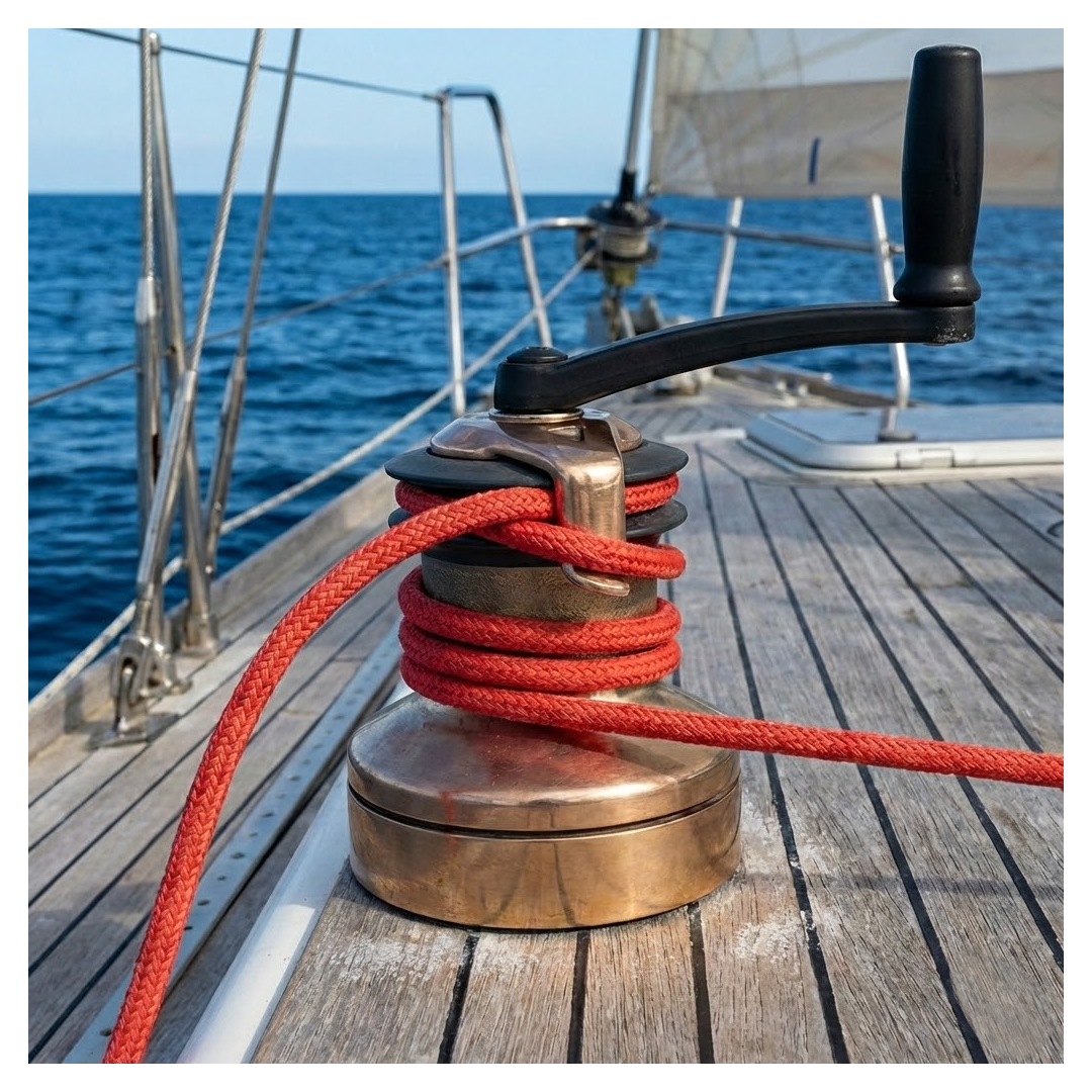 Cima doppia treccia bianca in Poliestere Alta Tenacità. Basso allungamento, morbida e resistente all'abrasione. Ideale per scotte, drizze e usi industriali.