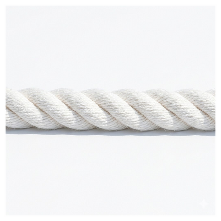 Cima nautica da ormeggio in poliestere bianco alta tenacità, lavorazione Gherlino a 3 lignoli.