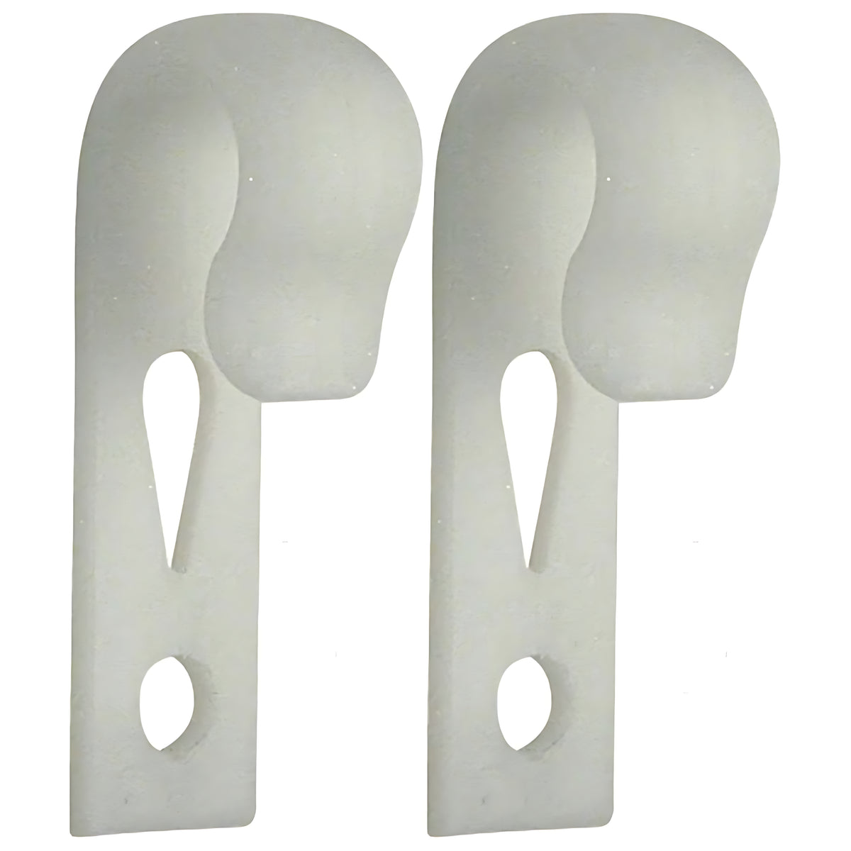 Coppia di ganci porta-parabordi in plastica Flat-Fender, progettati per un aggancio e una regolazione rapida sulle cime d'ormeggio.