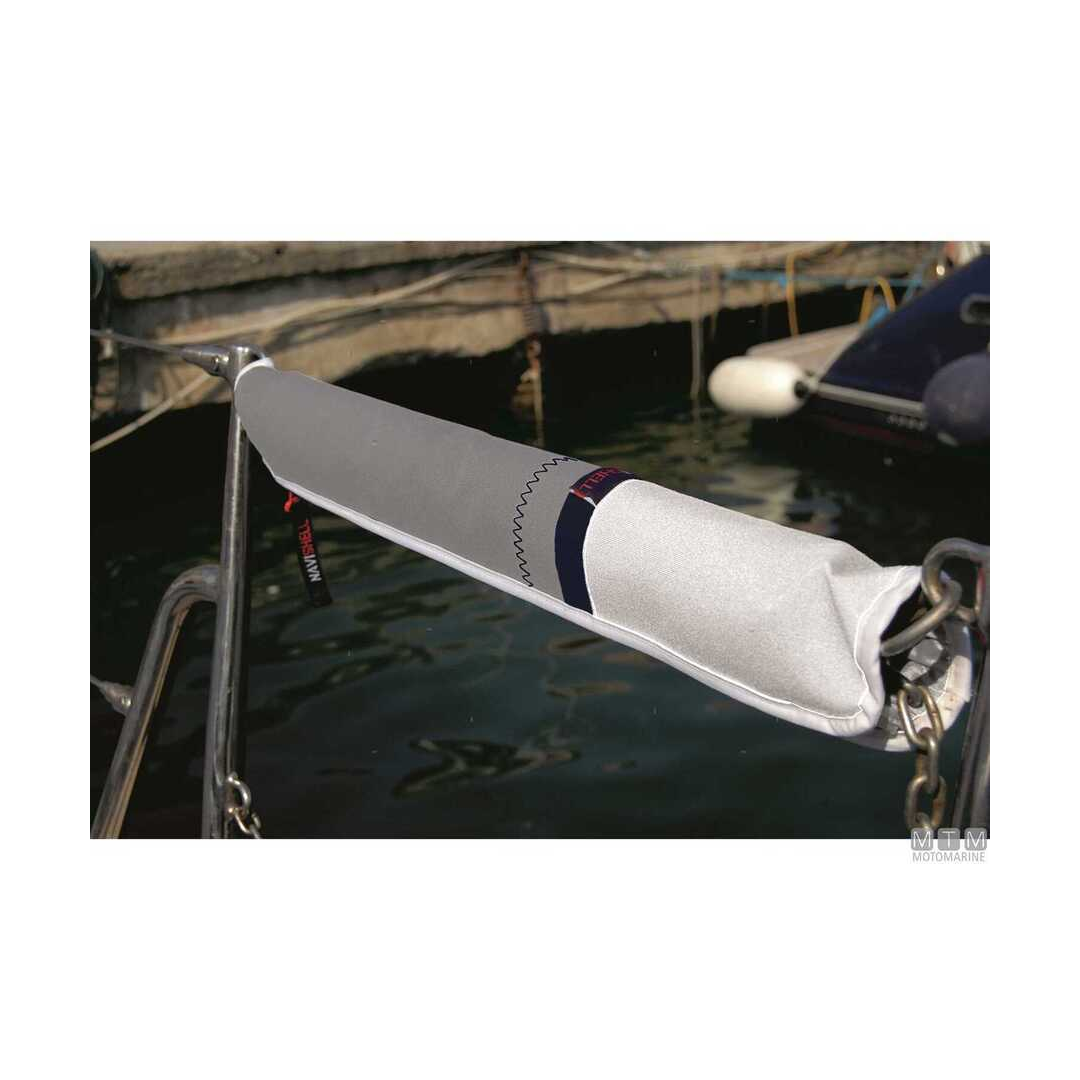 Copridraglie blu navy in tessuto acrilico con zip per draglie barca a vela.