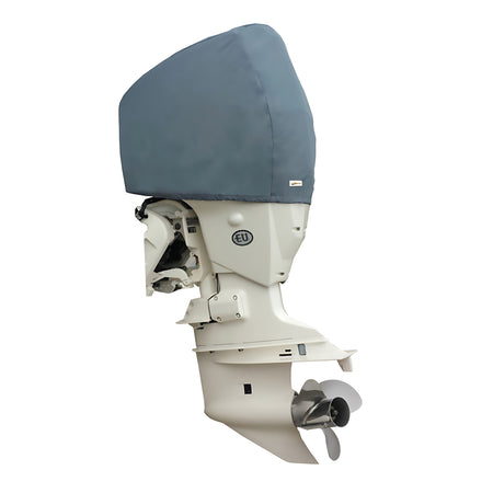 Coprimotore sartoriale Oceansouth grigio e blu per motori fuoribordo Evinrude a motore spento, tessuto ATLAS impermeabile