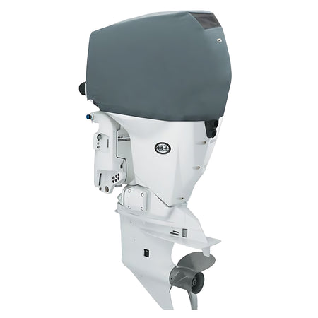 Coprimotore sartoriale ventilato Oceansouth grigio e blu per motori Evinrude in navigazione, aperture laterali per ventilazione
