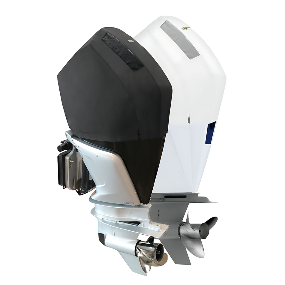 Coprimotore sartoriale ventilato Oceansouth nero per motori Mercury in navigazione, aperture per il flusso d'aria