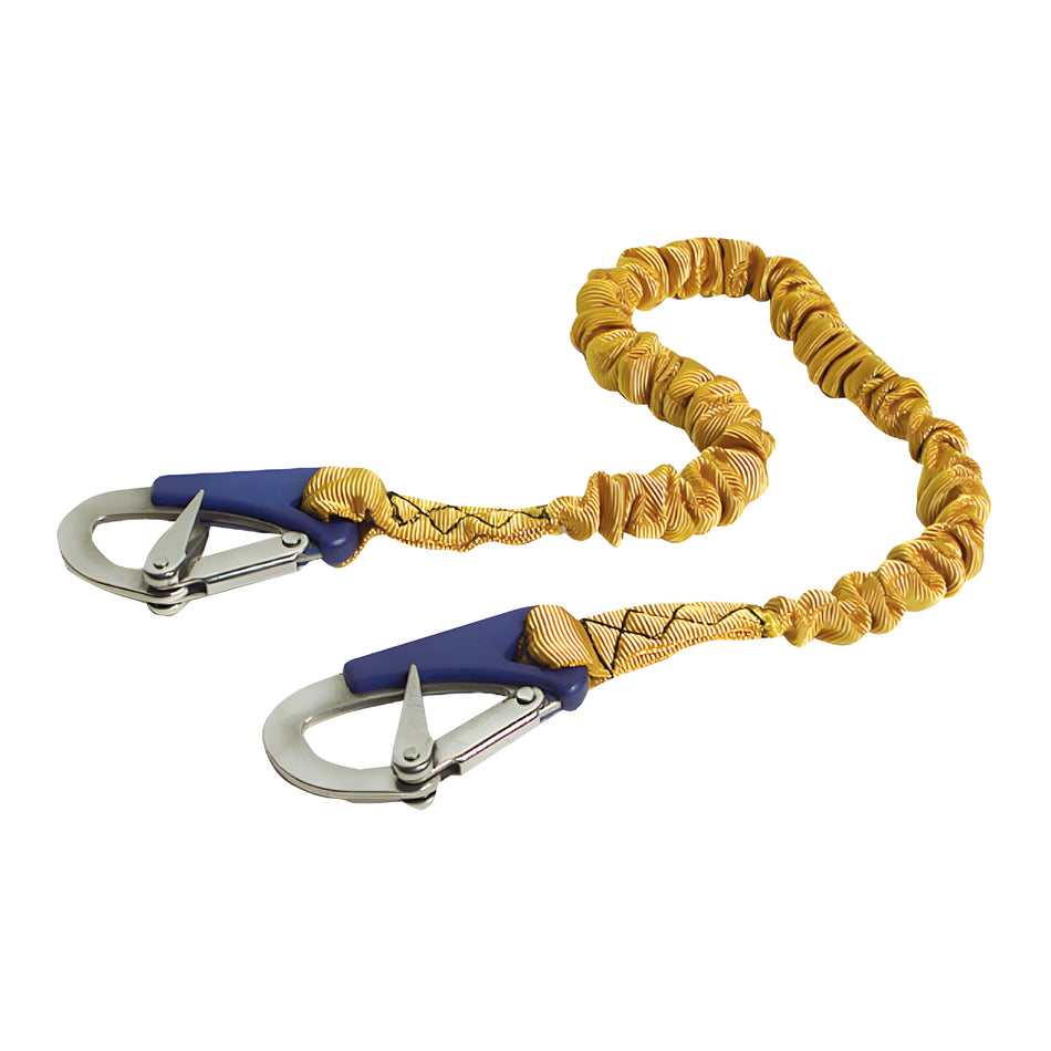 Cordone ombelicale elastico EURO Spring Line II per nautica, omologato CE, con 2 moschettoni Inox anti-appiglio e anti-apertura.